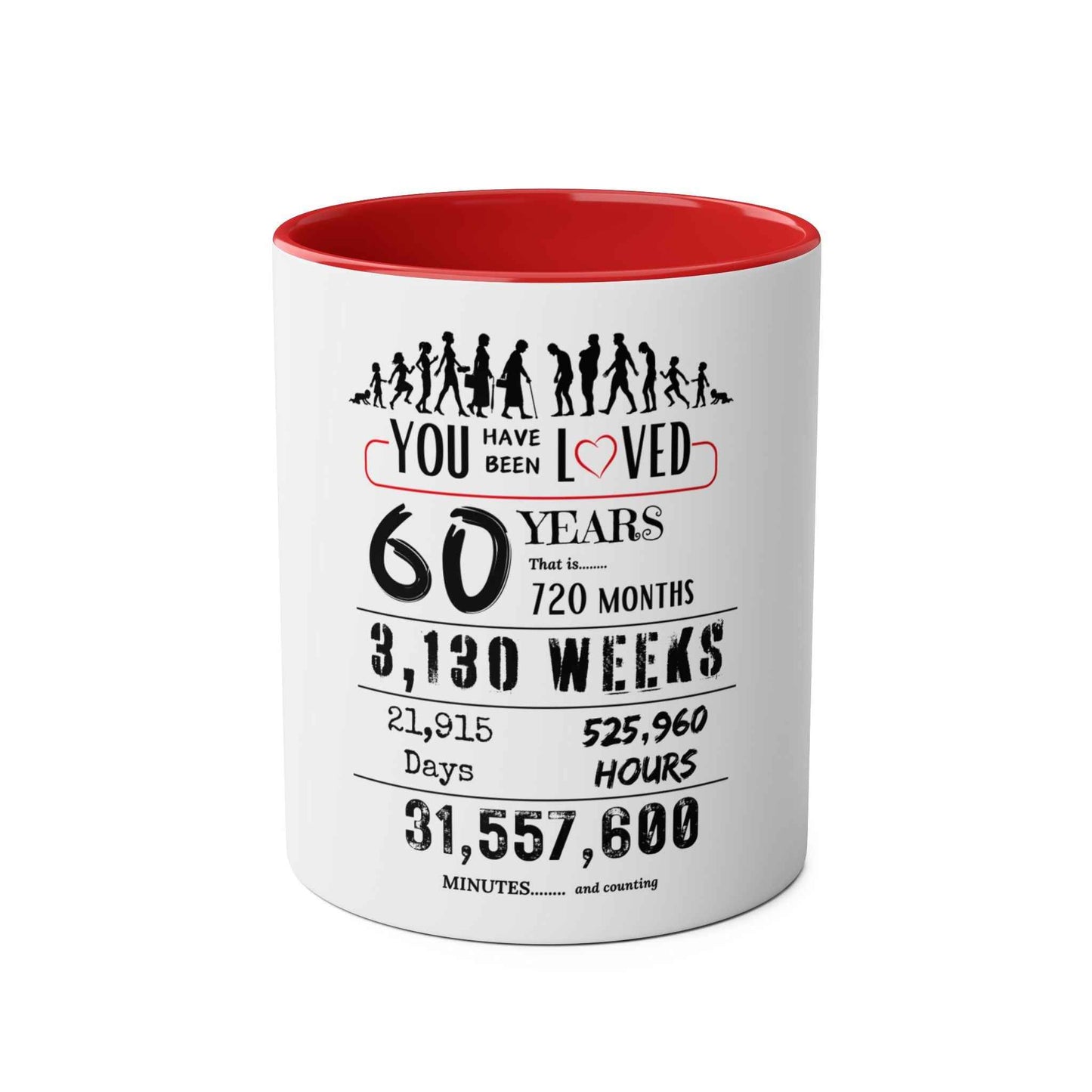 60th Birthday Two-Tone Coffee Mug, 11oz