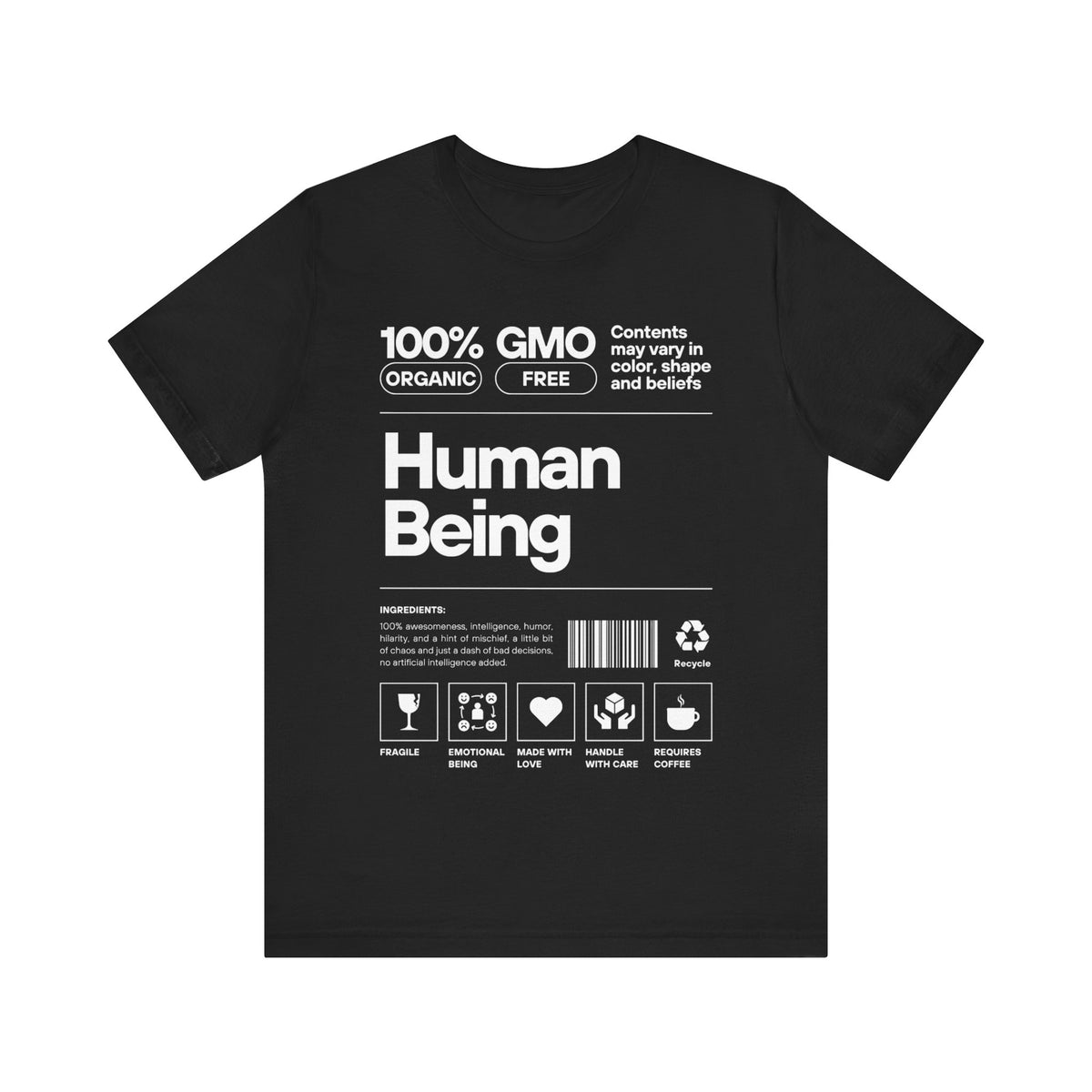 Funny Unisex Tee - Human Product Overview Design - Conscience Garment