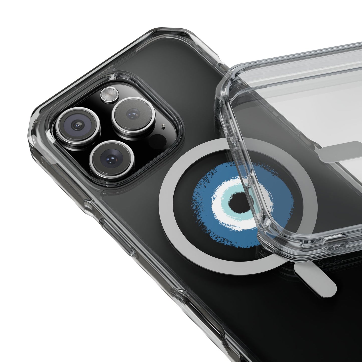 Clear Magnetic Phone Case with Evil Eye Design — Protective MagSafe-Compatible iPhone Cover