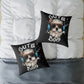 Cute Dog Headphones Square Pillow — Cool Sunglasses Pet Decor