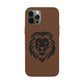 Engraved PU Leather Phone Case — Embossed Lion Design