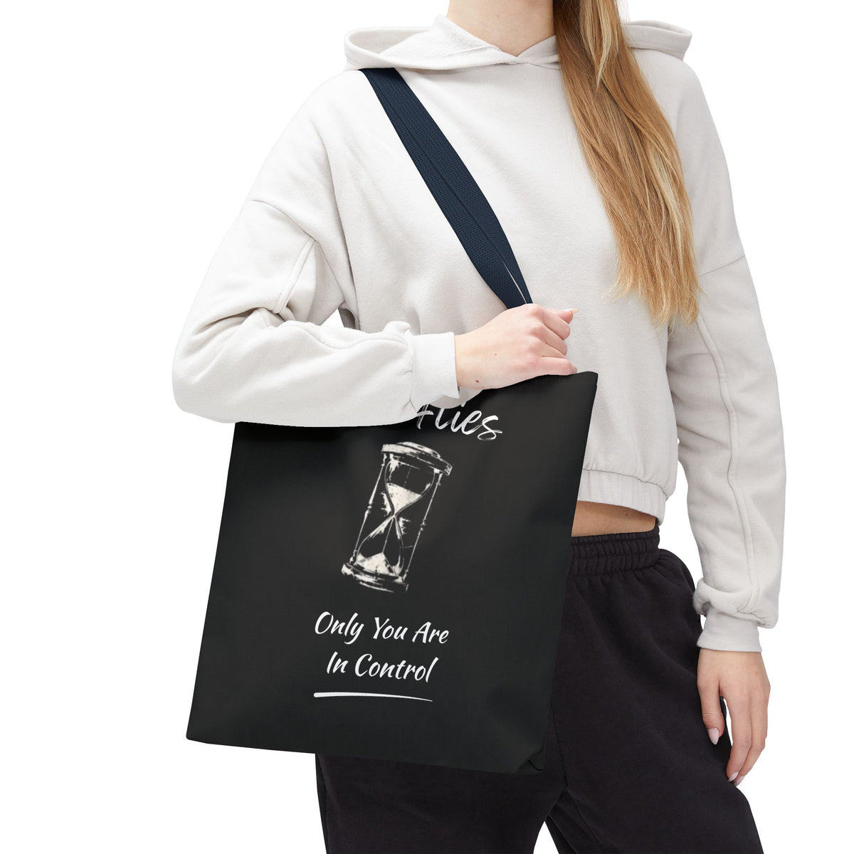 Time Flies Motivational Tote Bag