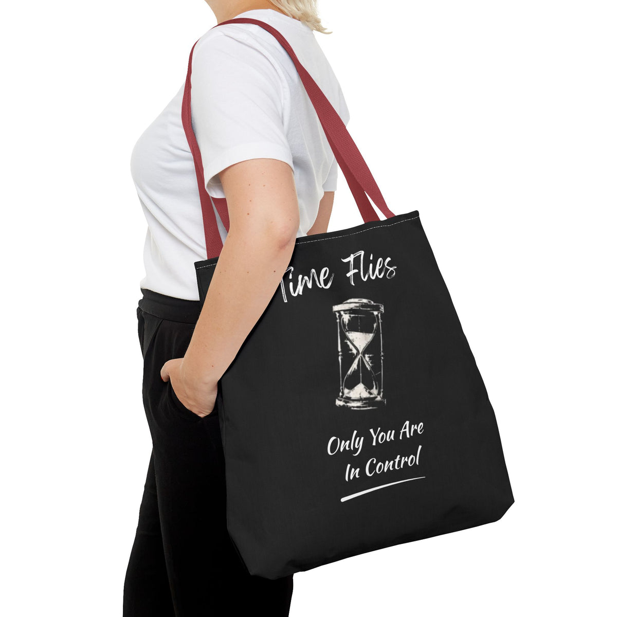Time Flies Motivational Tote Bag