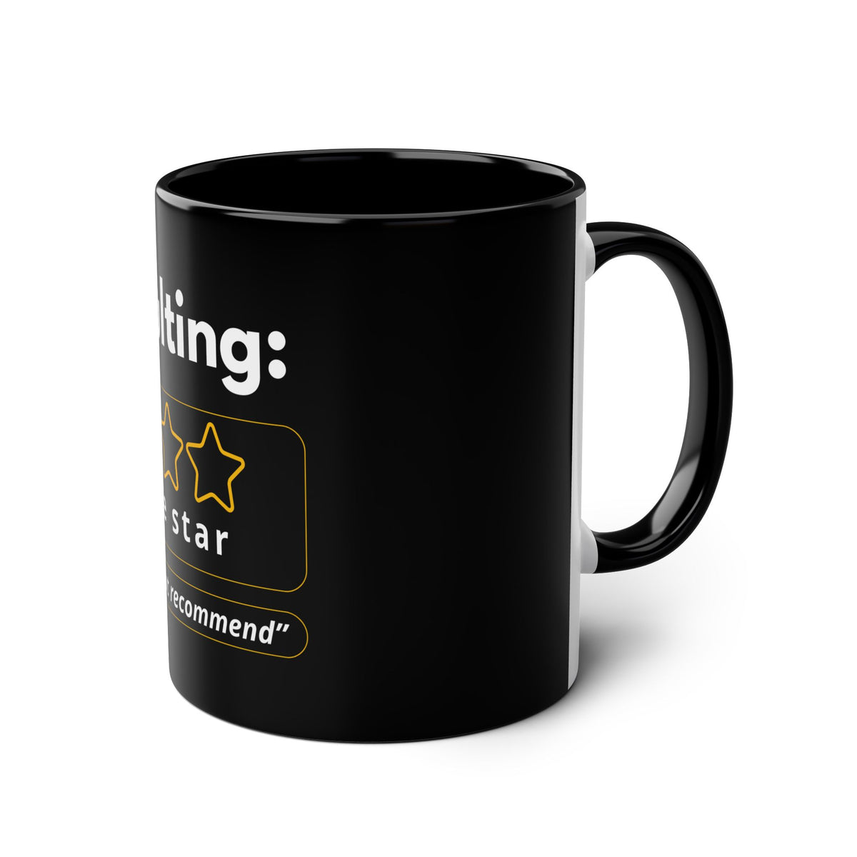 Funny Two-Tone Coffee Mug - 'Adulting: One Star' 11oz - Perfect Gift for Millennials - Conscience Garment