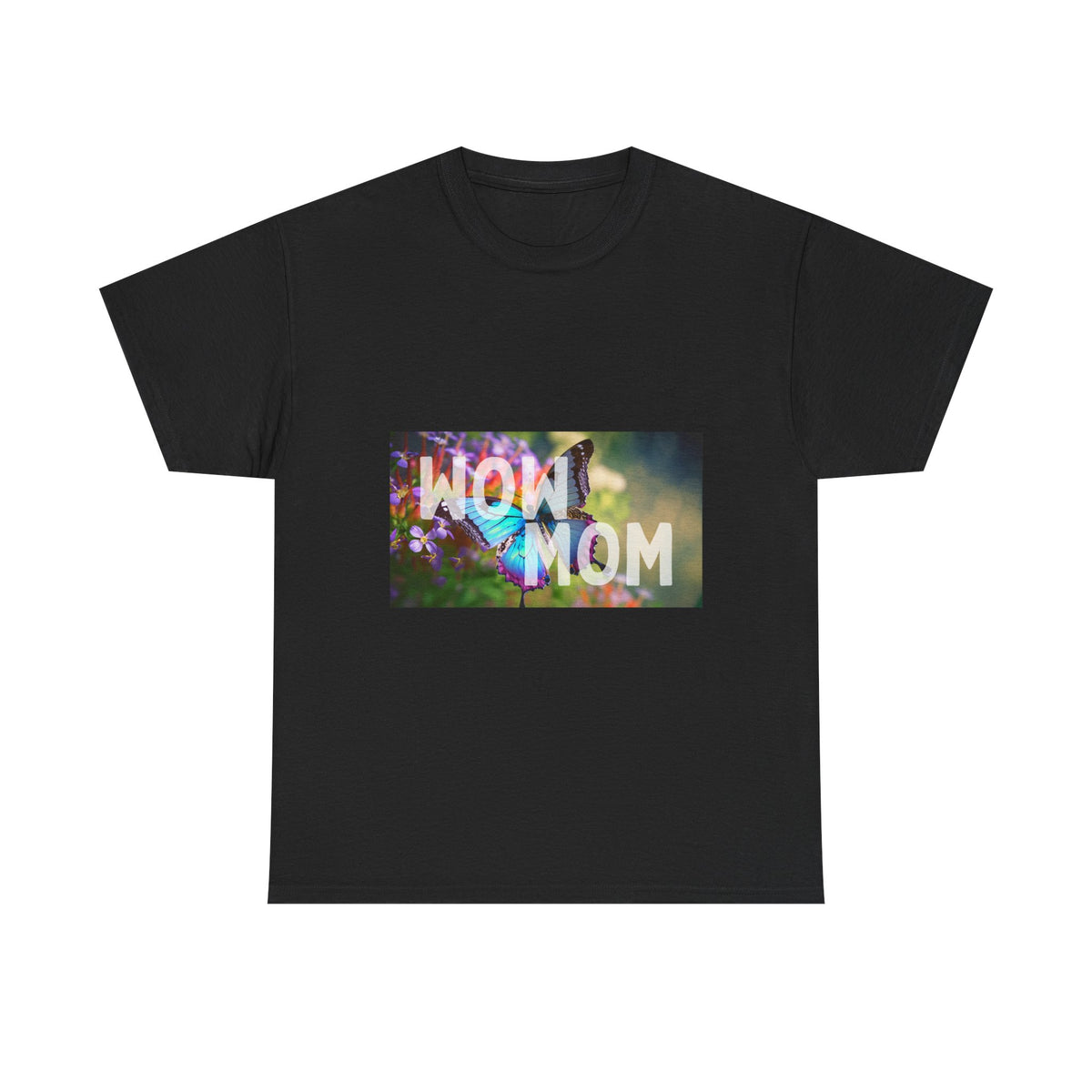 Wow Mom T-Shirt — Floral Butterfly 'WOW MOM' Graphic Tee for Mother's Day - Conscience Garment