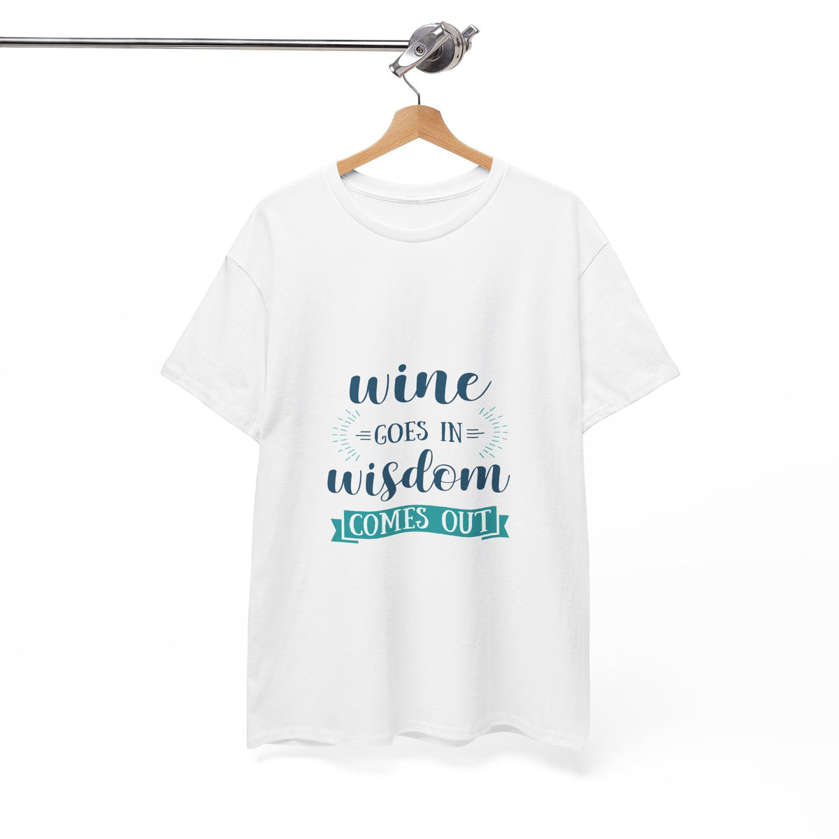 Wine Goes In Wisdom Comes Out Unisex Heavy Cotton Tee, Funny Wine T-Shirt, Gift for Wine Lovers, Casual Wear, Party Shirt - Conscience Garment