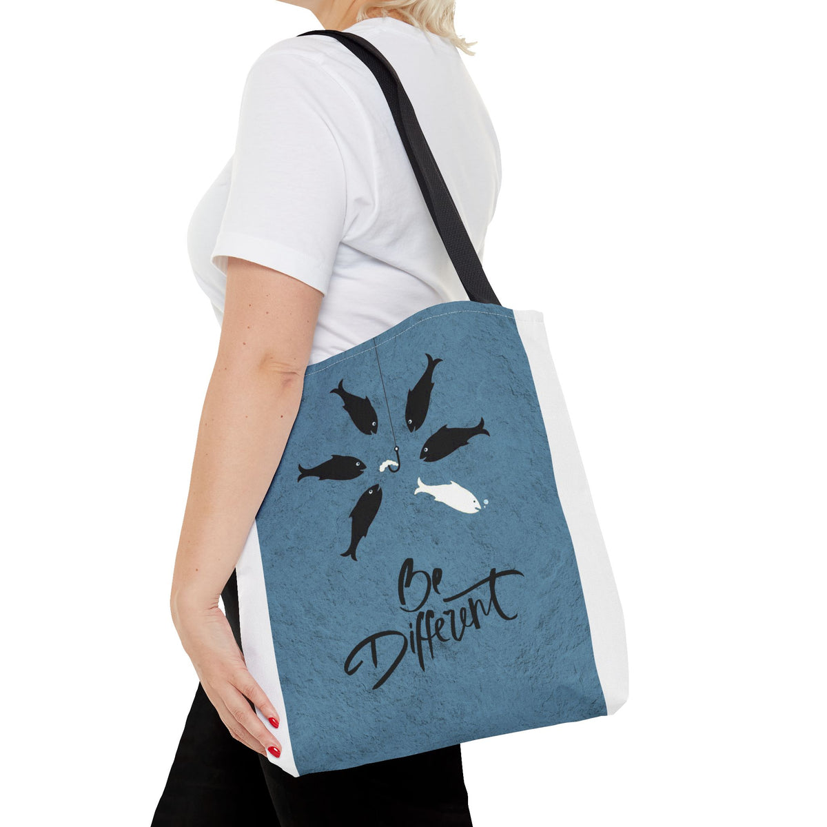 Be Different Whale Tote Bag — Inspirational Ocean Animal Canvas Tote