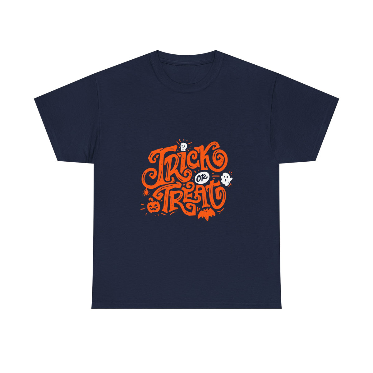Trick or Treat Heavy Cotton Tee, Halloween Gift Shirt, Unisex Black T-Shirt, Spooky Costume Top, Fall Celebration Apparel - Conscience Garment