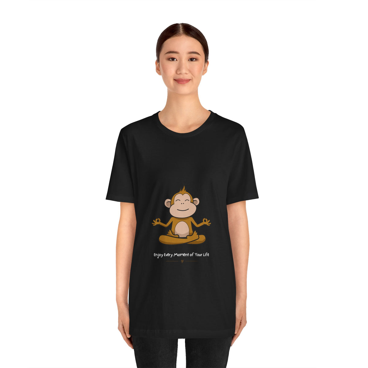 Yoga Monkey Tee - Enjoy Every Moment - Conscience Garment