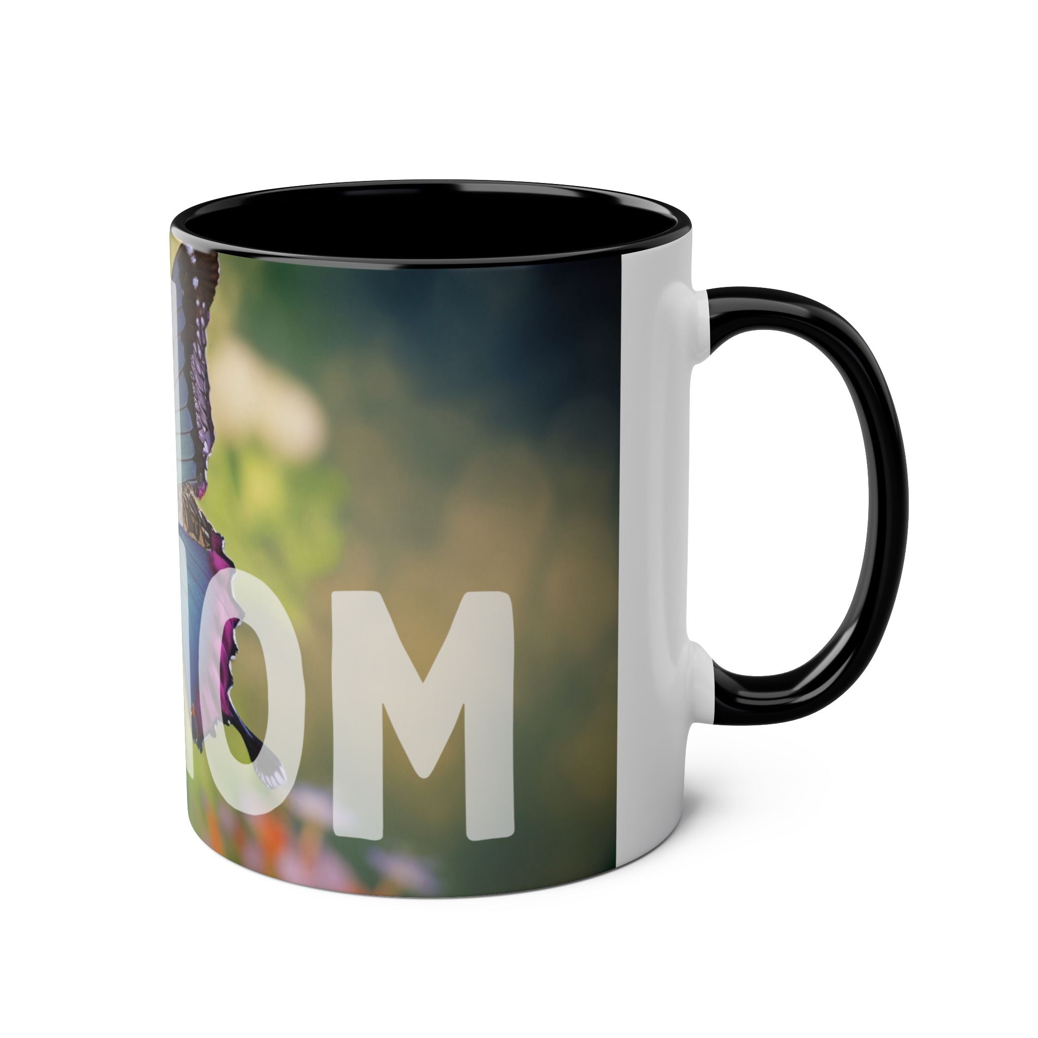 Mom Wow Two-Tone Coffee Mug, Birthday Gift, Mothers Day, 7 Colors