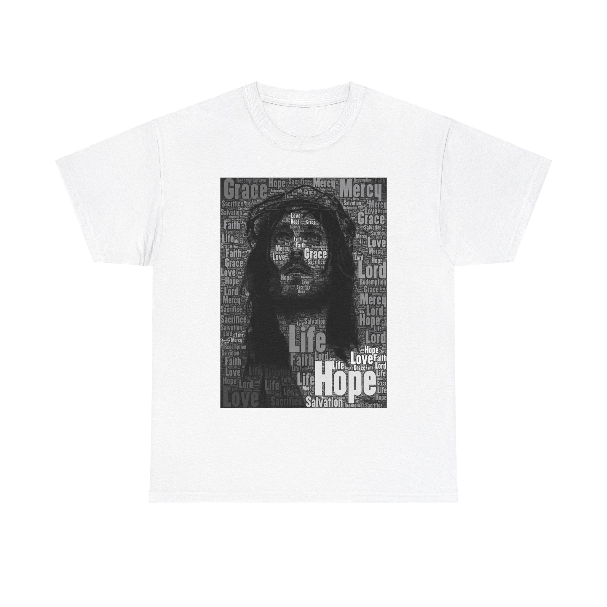 Christ, Hope, T shirt, Unisex Heavy Cotton, Gift, Faith, Mighty, Mindfulness, Motivation, Inspiration, Conscience Garment, Wearing, Positive, White