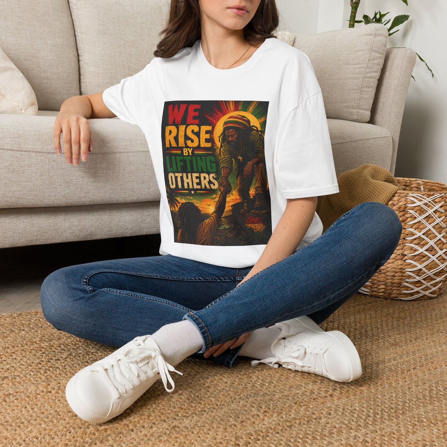 We Rise By Lifting Others T-Shirt — Rasta Sun Reggae Inspirational Tee