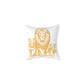 Lion Family Decorative Pillow – Golden Lion & Cubs Square Throw Pillow