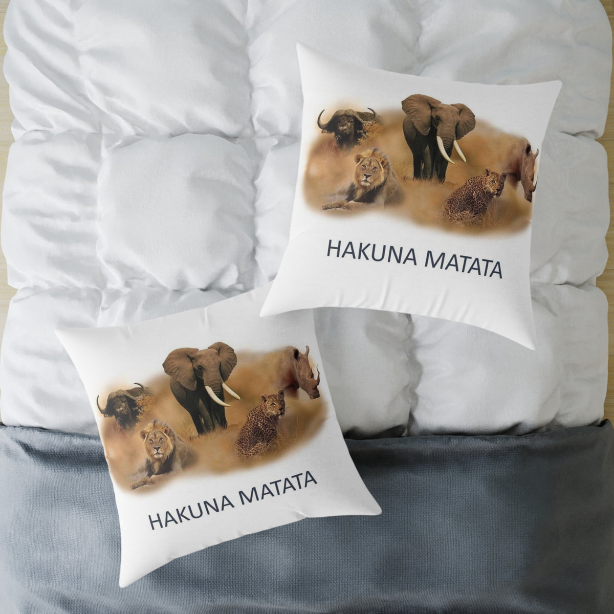 Hakuna Matata Safari Animal Square Pillow