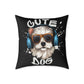 Cute Dog Headphones Square Pillow — Cool Sunglasses Pet Decor
