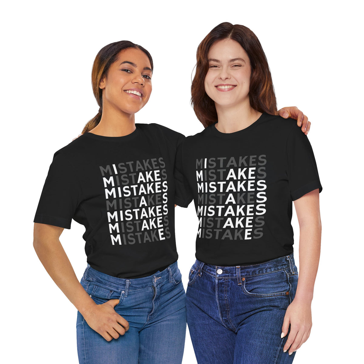 'Mistakes' Typography Black Tee