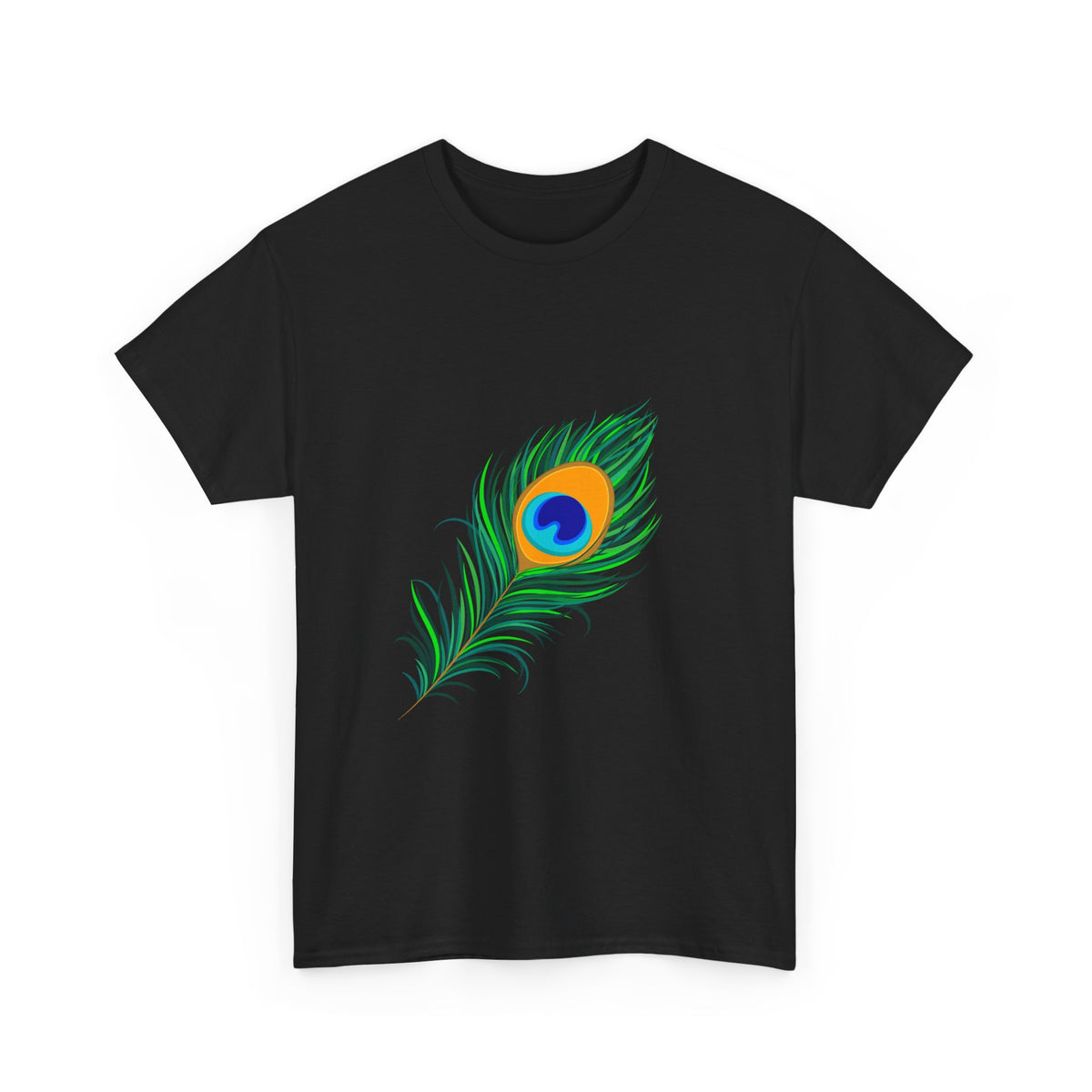 Peacock Feather Tee — Vibrant Nature Graphic T-Shirt - Conscience Garment