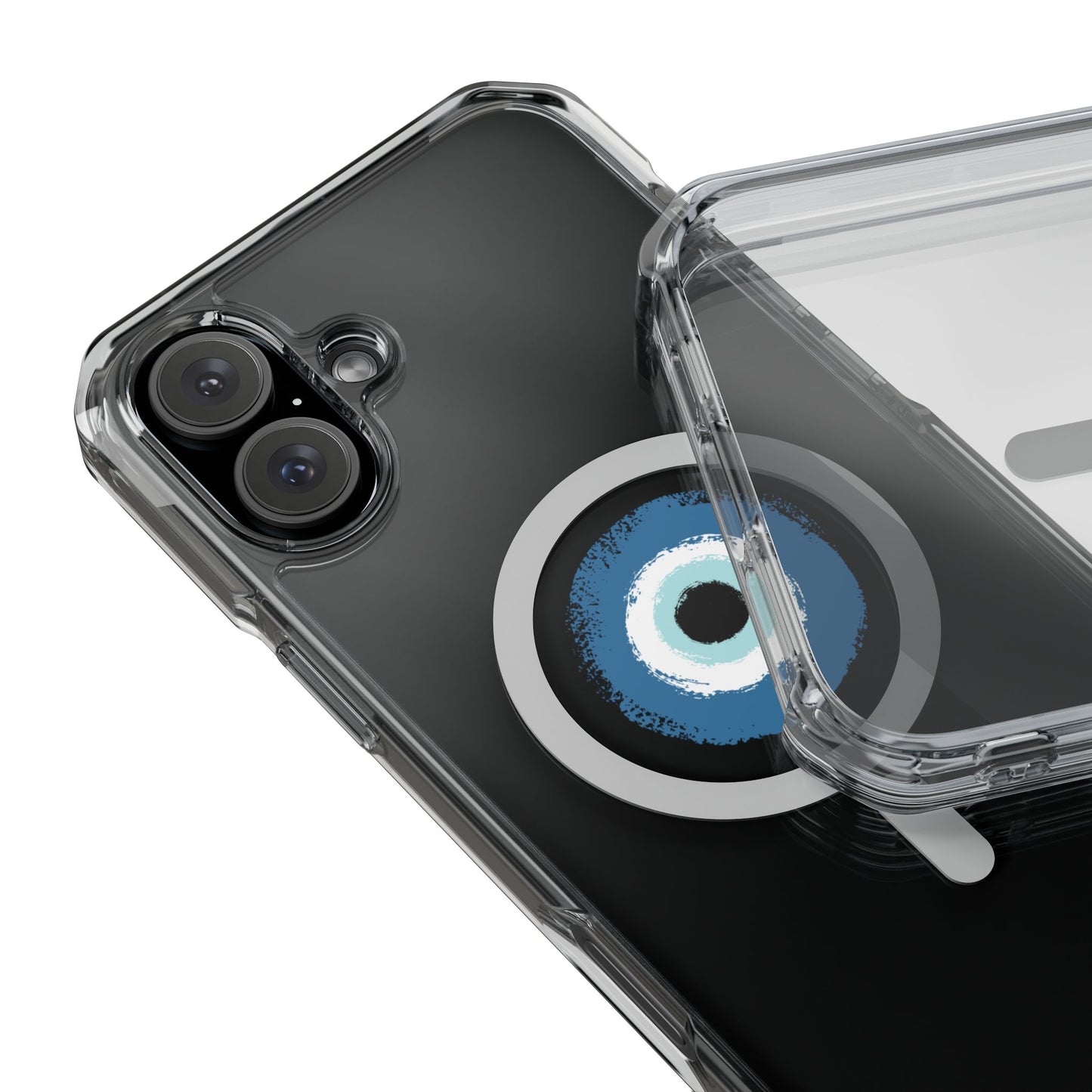 Clear Magnetic Phone Case with Evil Eye Design — Protective MagSafe-Compatible iPhone Cover