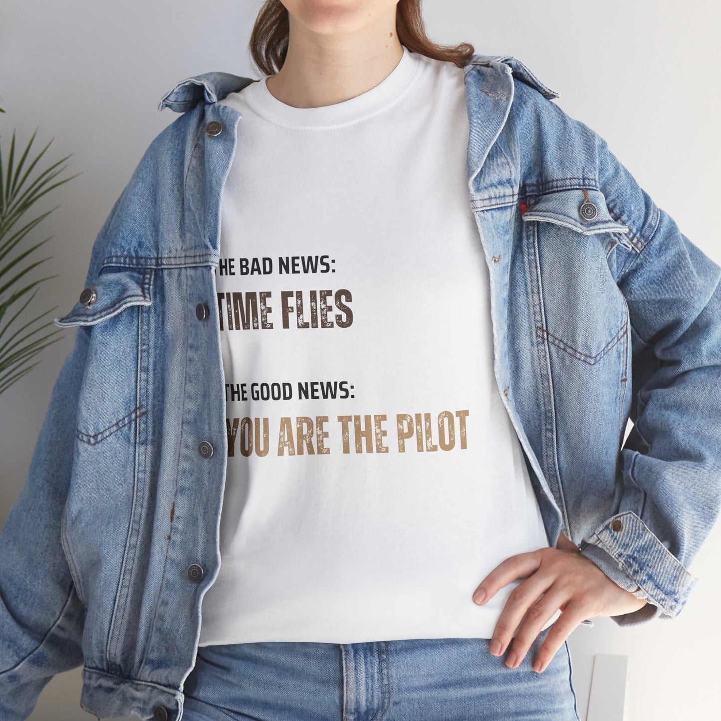 Time Flies T-Shirt, Motivational 'Only You Are In Control' - Conscience Garment
