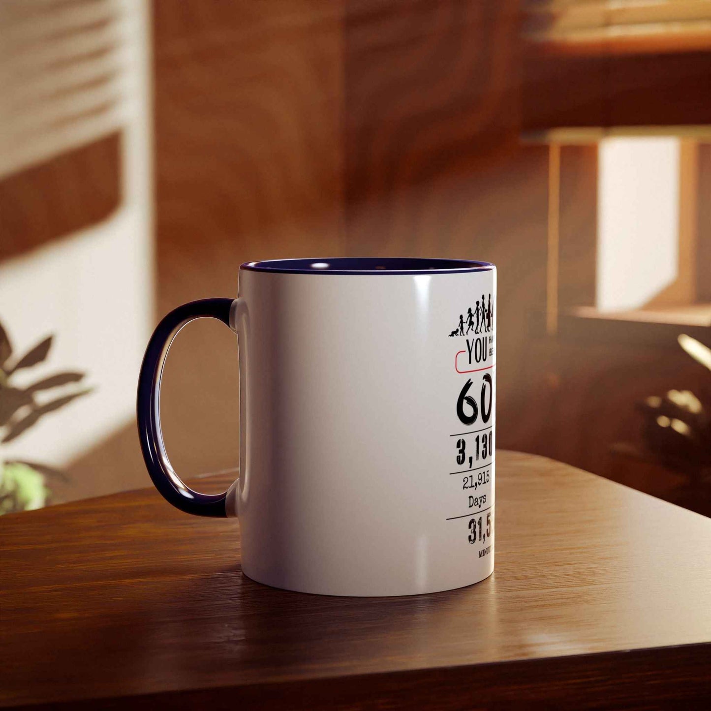 60th Birthday Two-Tone Coffee Mug, 11oz