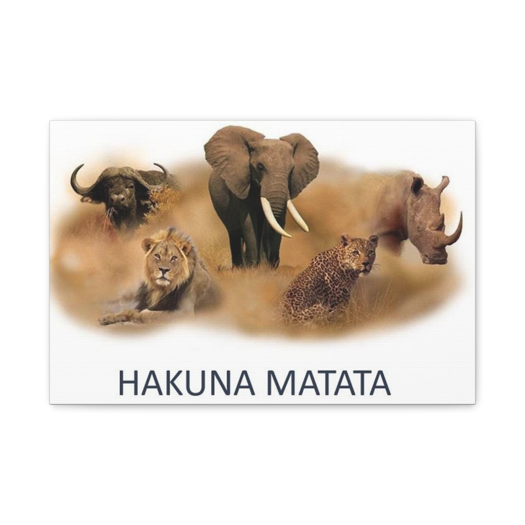 Hakuna Matata Safari Animals Matte Canvas Wall Art