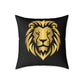 Lion Head Throw Pillow — Gold Lion Decorative Cushion for Living Room