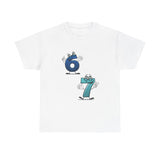 Number 6 & 7 Cartoon Tee — Playful Matching Numbers Graphic T-Shirt - Conscience Garment
