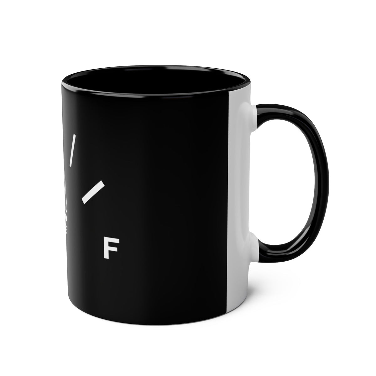 Funny Two-Tone Coffee Mug with Fuel Coffee Gauge Design - Conscience Garment