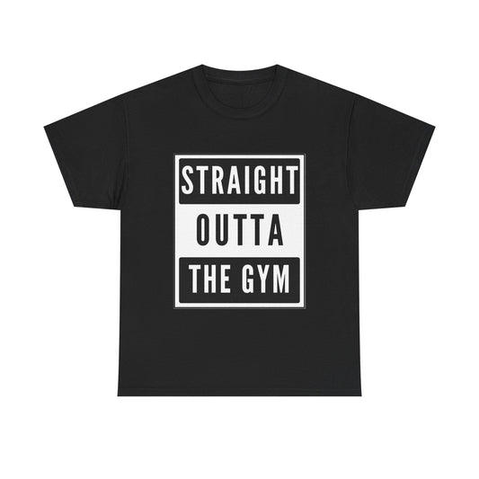 Funny Fitness T-Shirt - Cotton T-shirt, Straight Outta Gym Design - Conscience Garment