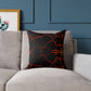Lava Crackle Square Pillow — Fiery Red Black Decorative Throw Pillow
