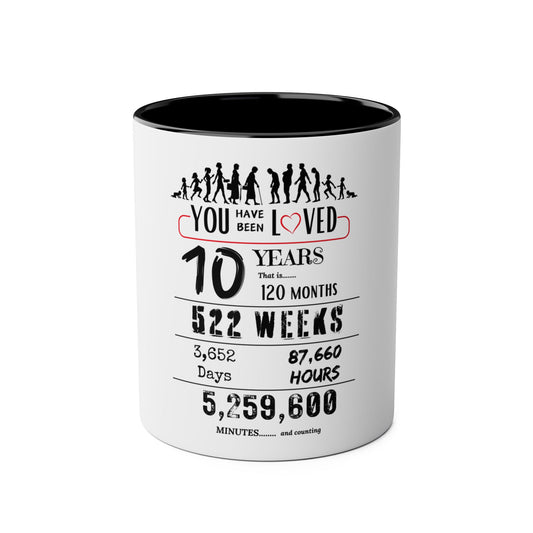 10th Birthday Two-Tone Coffee Mug, 11oz - Conscience Garment