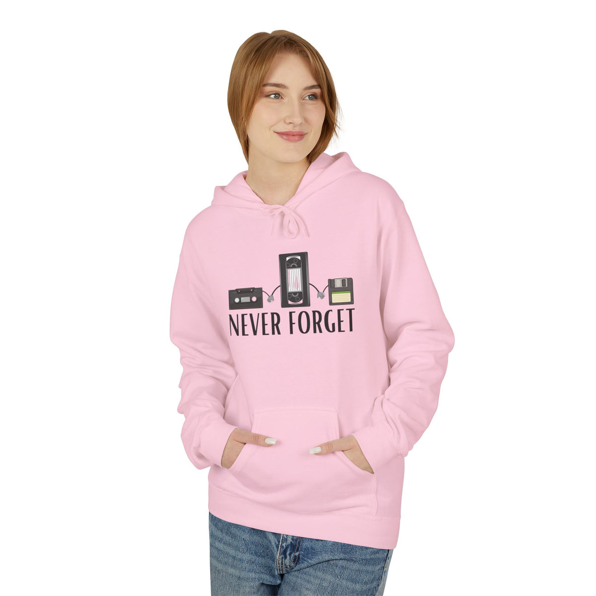 White Never Forget Graphic Hoodie | Minimalist Statement Sweatshirt | Unisex Pullover Hoodie | Meaningful Graphic Streetwear