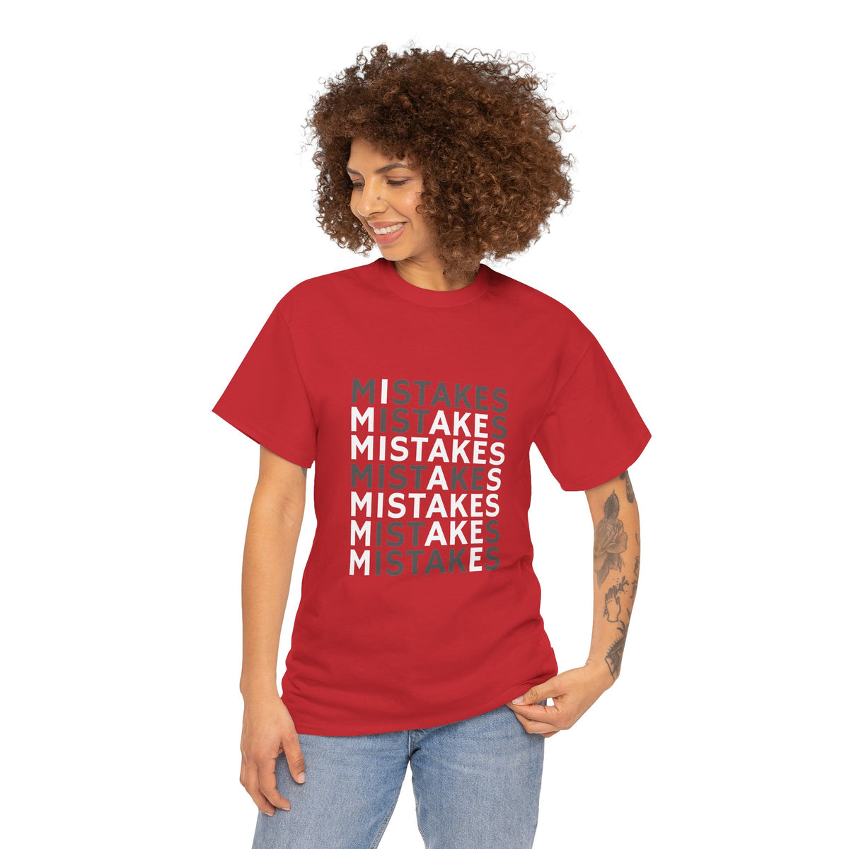 Mistakes Repeat Graphic Tee — Black Typographic T-Shirt