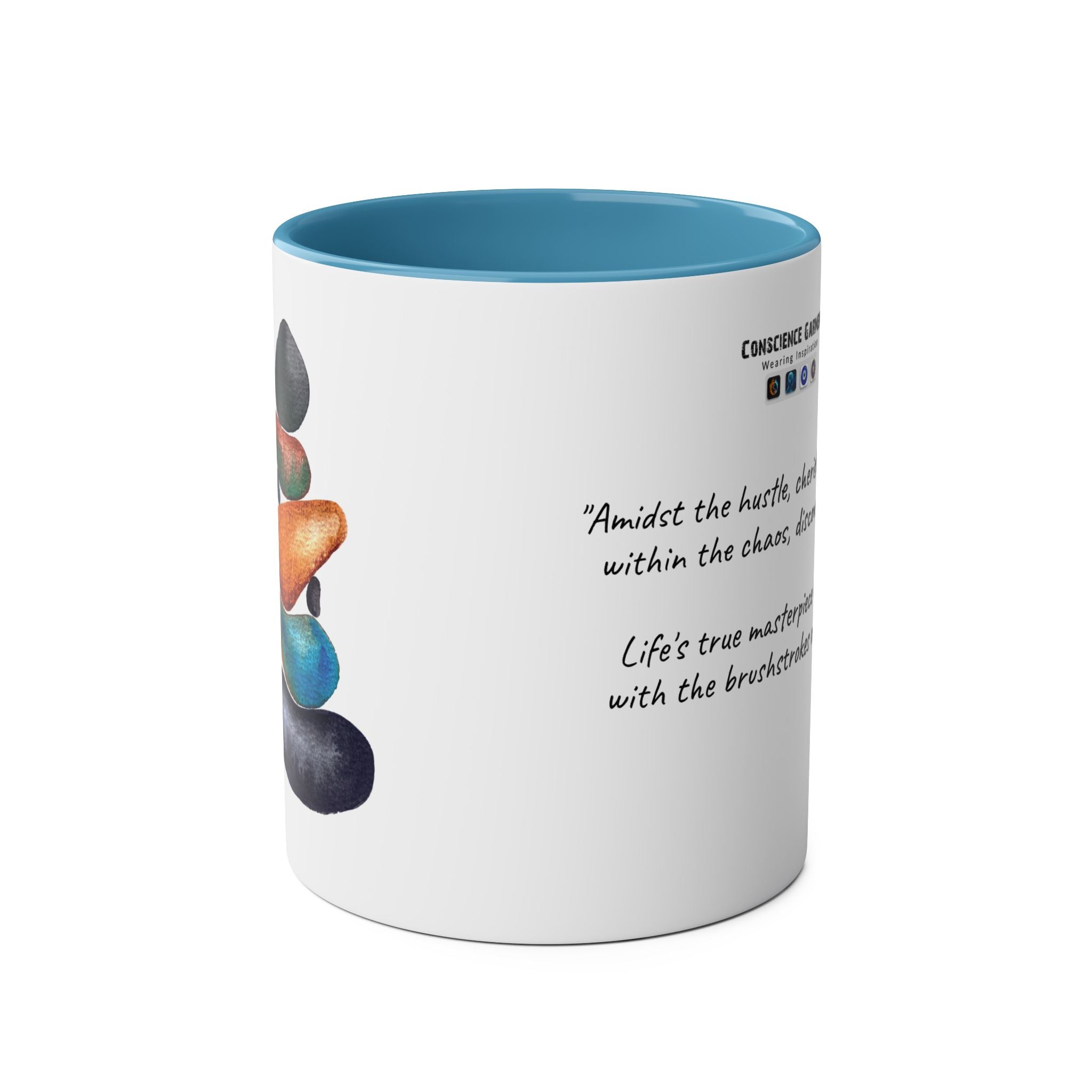 Finding your Balance, Two-Tone Coffee / Tea Mugs, 2 tone, Gift, Balance, Mindfulness, Motivational, Inspirational, Conscience Garment,