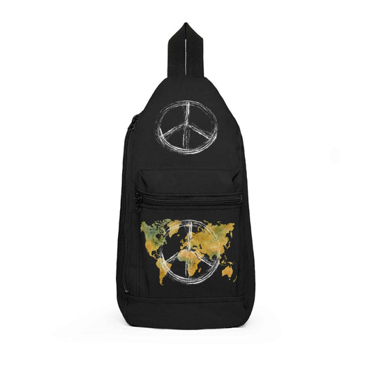 World Peace Globe Sling Bag Peace Sign