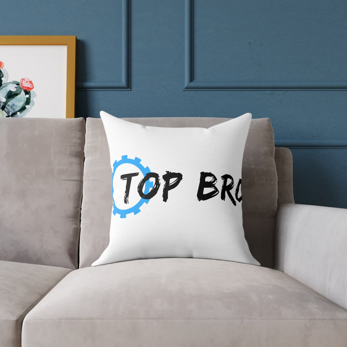 Top Bro Pillow - Square Poly Canvas Decorative Throw Cushion