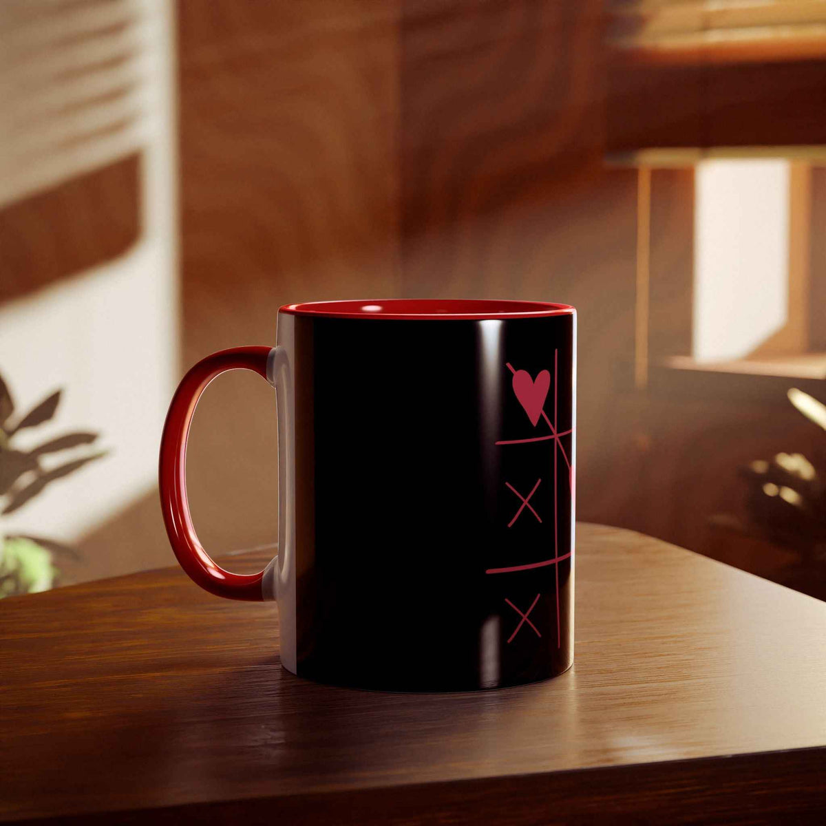 Hearts and Crosses Coffee Mug,  11oz