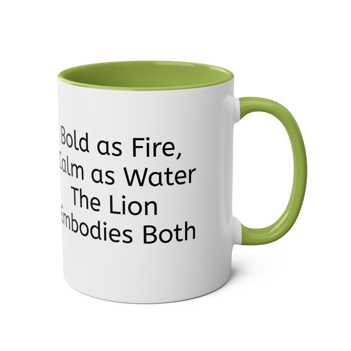 Lion Fire and Water Design Mug, Two-Tone, 11oz - Conscience Garment