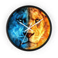 Lion Face Wall Clock — Blue & Orange Dual-Tone Lion Art Clock