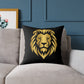 Lion Head Throw Pillow — Gold Lion Decorative Cushion for Living Room