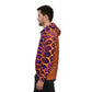 Vibrant Orange & Purple Snake-Skin Athletic Hoodie
