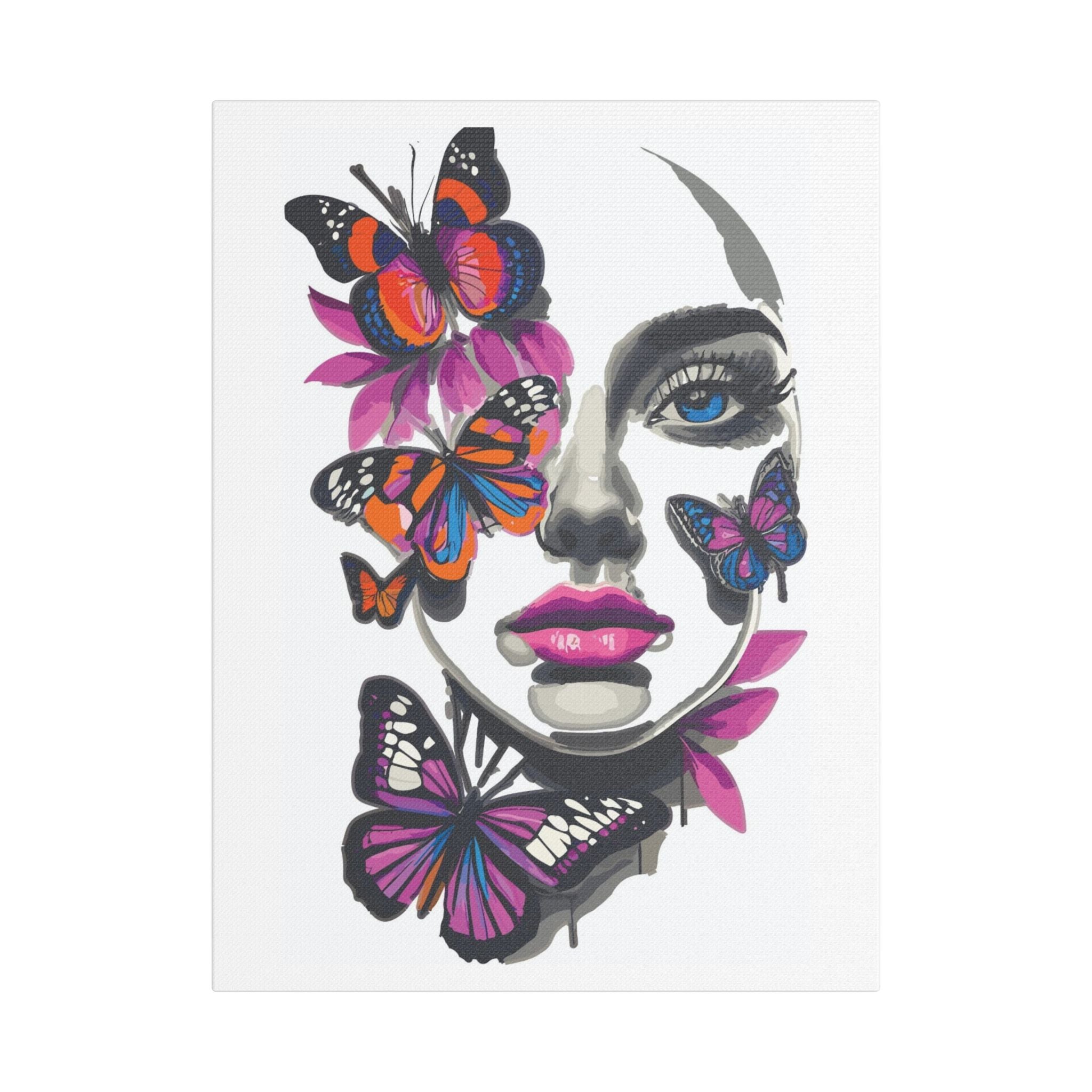 Beautiful Butterfly Face, Satin Canvas