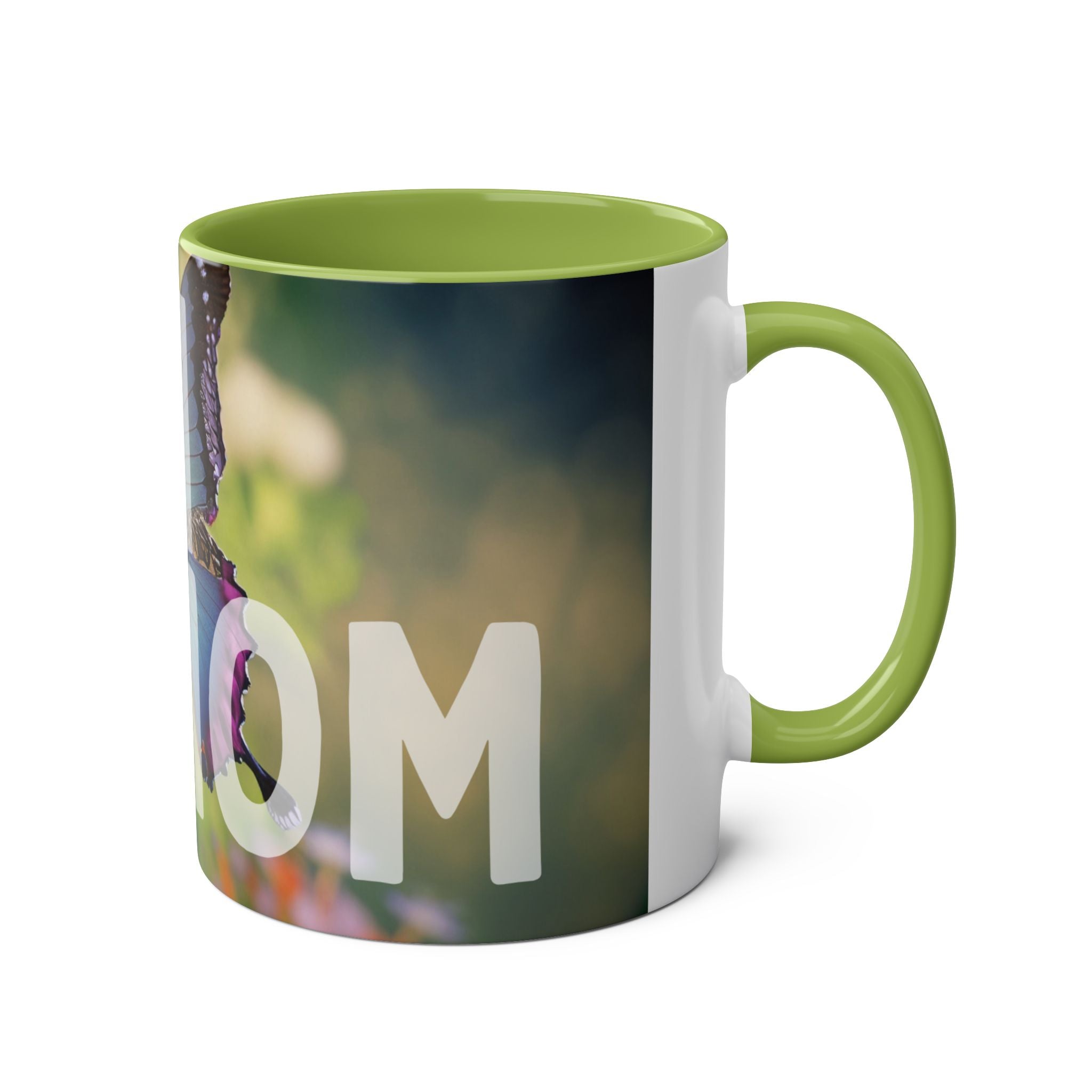 Mom Wow Two-Tone Coffee Mug, Birthday Gift, Mothers Day, 7 Colors