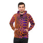 Vibrant Orange & Purple Snake-Skin Athletic Hoodie
