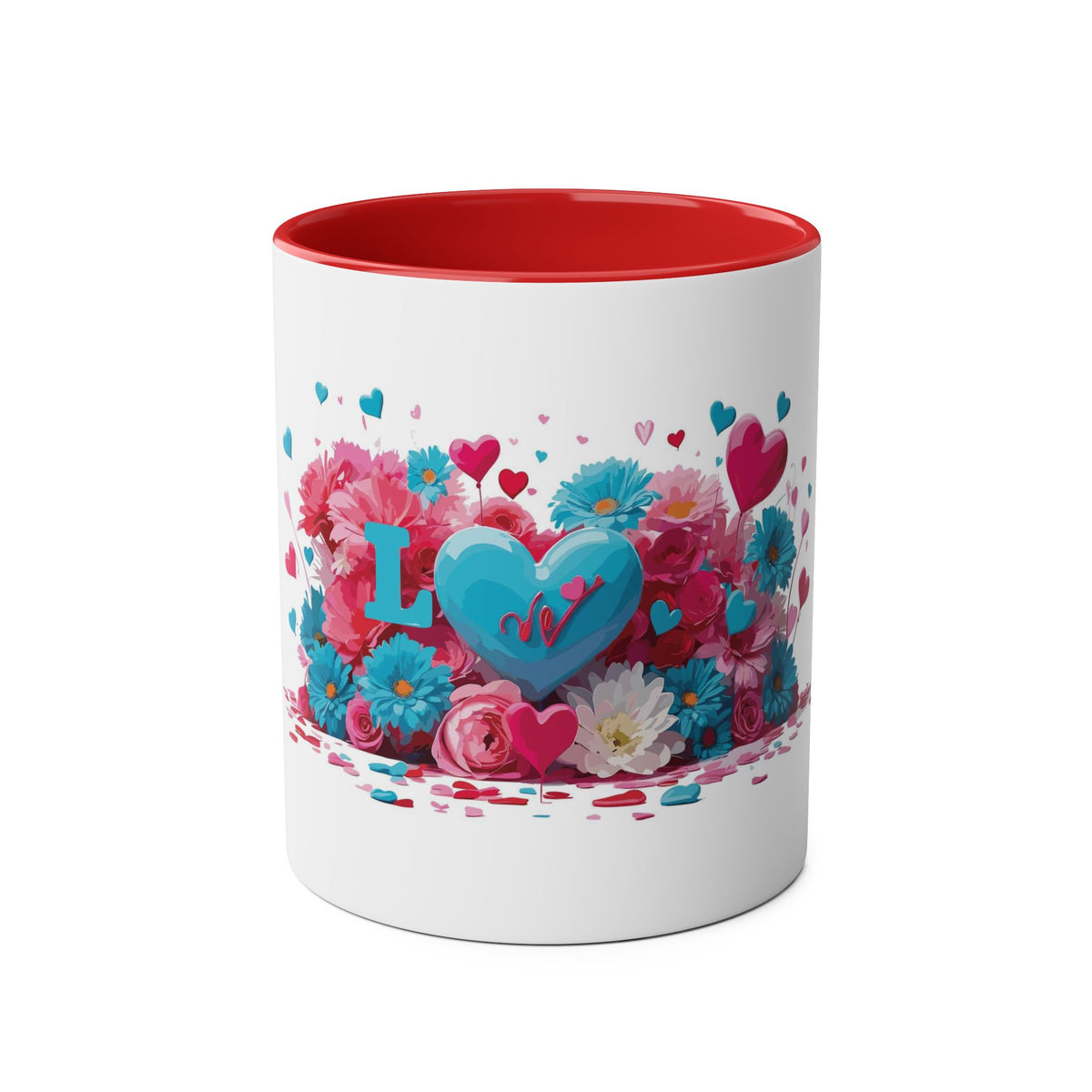 Love and Hearts Two-Tone Mug, 11oz - Conscience Garment