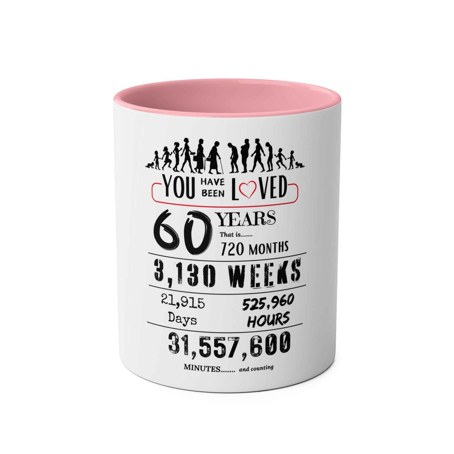 60th Birthday Two-Tone Coffee Mug, 11oz
