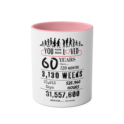 60th Birthday Two-Tone Coffee Mug, 11oz