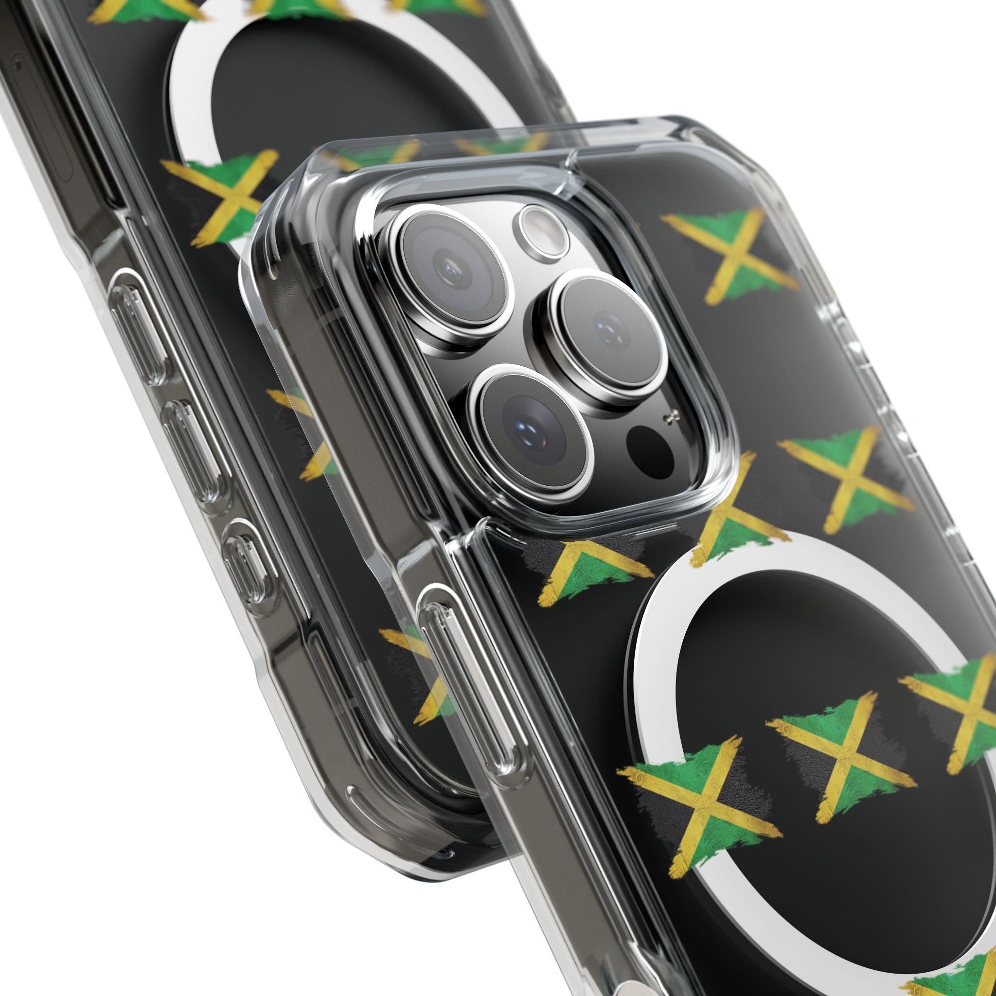 Jamaica Flag Clear Magnetic Phone Case — MagSafe Compatible