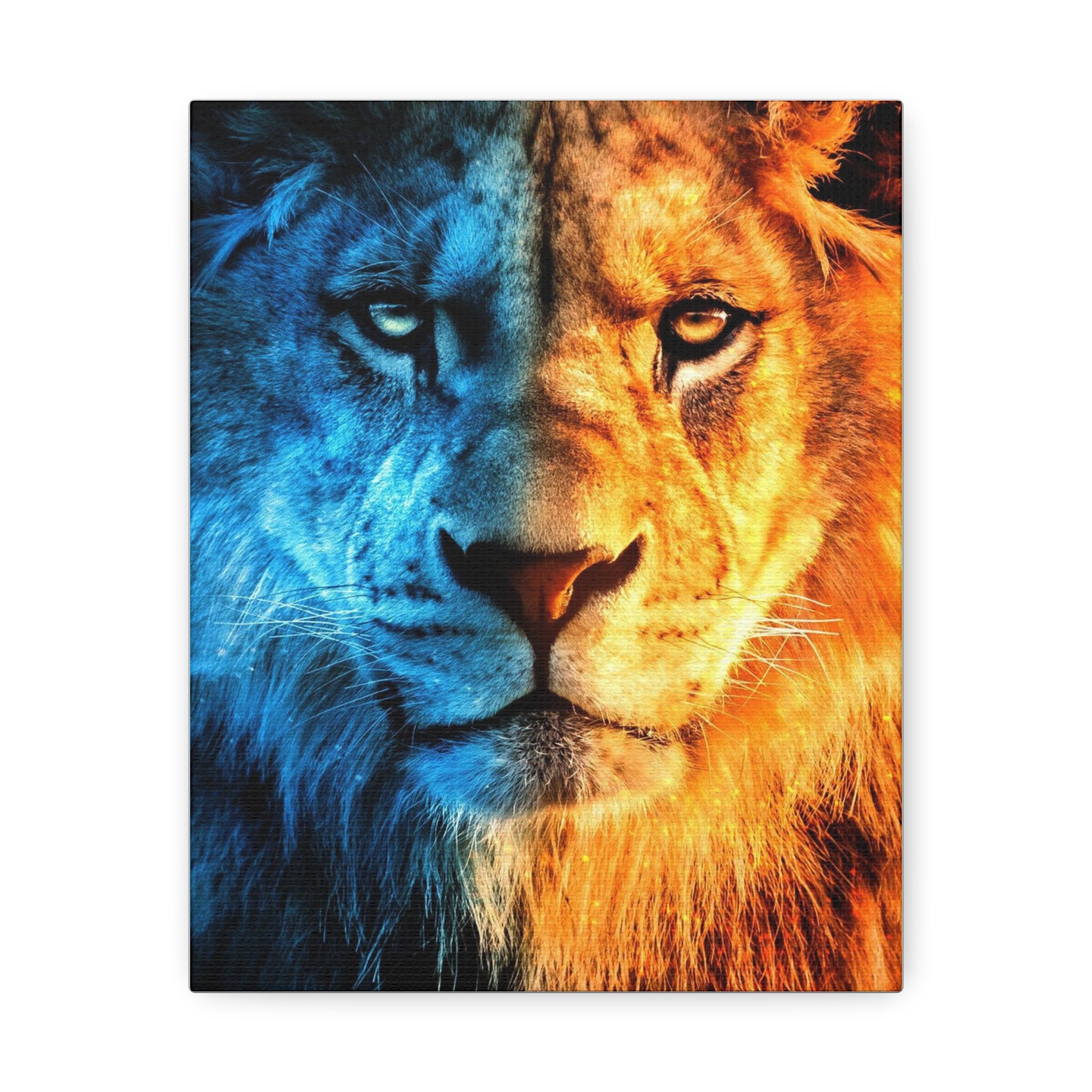 Lion, Satin Canvas, Stretched, Gift, Hot, Cold, Mindfulness, Motivation, Inspiration, Conscience Garment, Wearing, Nature, Picture