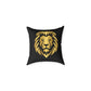 Lion Head Throw Pillow — Gold Lion Decorative Cushion for Living Room